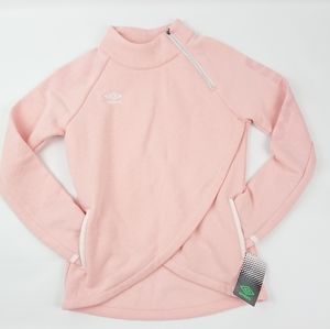 Umbro sweater girls neck zipper pockets thumbholes